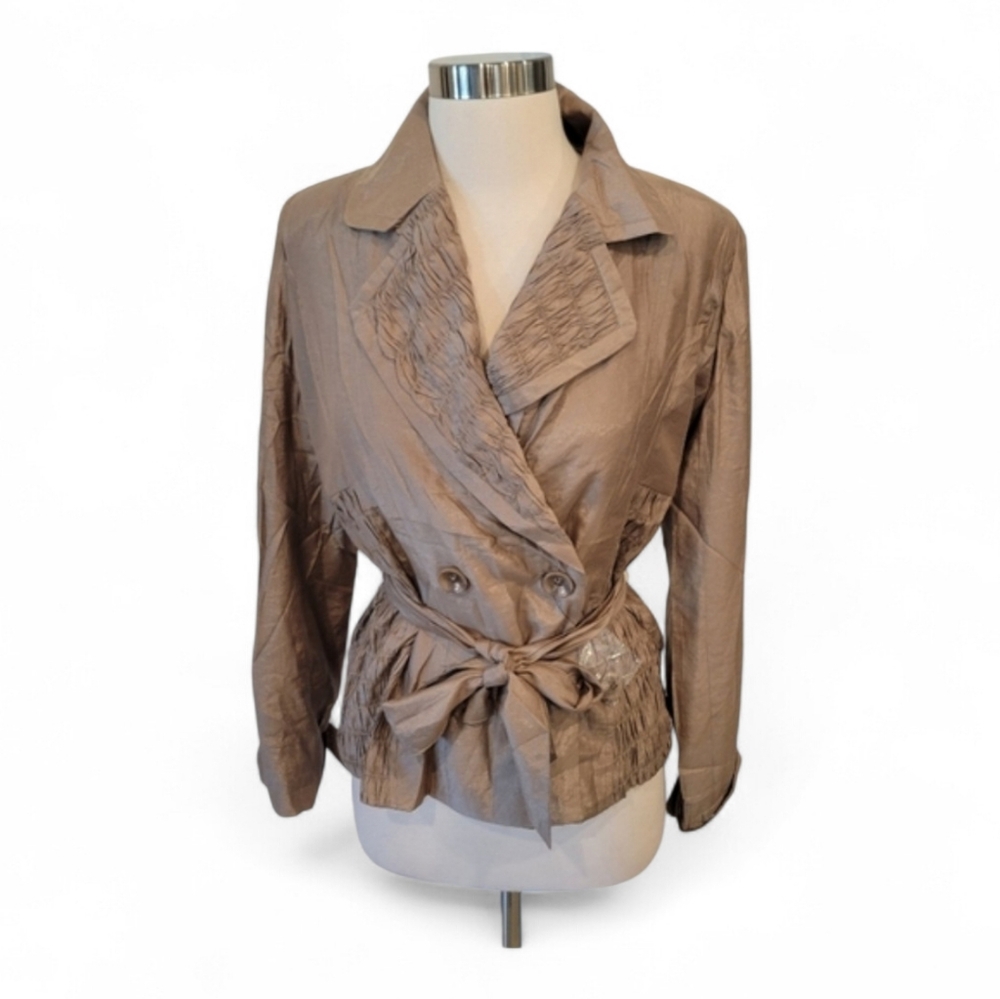 FELINE WOMEN'S LIGHTWEIGHT NICE BELTED JACKET SIZE LARGE NWT